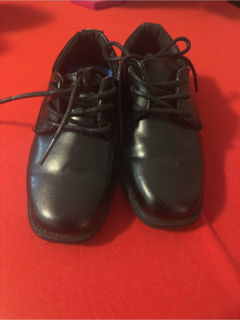 Josmo Black Leather Lace-Up Oxfords
